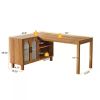 (old sku:S05790049) L-Shaped Executive Desk, Computer Desk Home Office Desk With Storage Cabinet