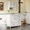 36'' Bathroom Vanity with Sink, Modern Bathroom Vanity Sink Cabinet with Doors and Fluted Drawers, Free Standing Bathroom Storage Cabinet with Sink Co
