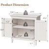 Storage Cabinet, Kitchen Sideboard Cabinet with Rattan Decor Doors, Accent Buffet Cabinet with Adjustable Storage Shelf, Wood Cabinet Organizer for Ha