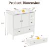36'' Bathroom Vanity with Sink, Modern Bathroom Vanity Sink Cabinet with Doors and Fluted Drawers, Free Standing Bathroom Storage Cabinet with Sink Co