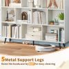 55" x 9.5" x 42" Bookcase w/ 5 Metal Legs 2 Anti-tip Devices Display Cabinet Rack
