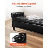 Button-Tufted Storage Ottoman Bench, Rolled Arm PU Leather Bench with Solid Wood Legs, Modern Shoe Benches Seat for Entryway