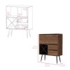 Bar Octupos, One Cabinet, Two Drawers, Mahogany / Black Wengue Finish