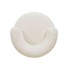 Fuji 360 Swivel Low Barrel Back Accent Chair, Ivory White Boucle
