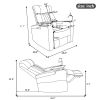 270° Power Swivel Recliner,Home Theater Seating With Hidden Arm Storage and LED Light Strip,Cup Holder,360° Swivel Tray Table,and Cell Phone Holder,So