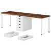 Two Person Desk, Long Computer Desk with 5 Drawers