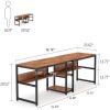 Double Computer Desk with Bookshelf, Office Furnitur