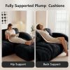 U-shaped Boneless Sofa,Tufted Design,32D High Density Sponge,Bottom Anti-Slip Design,No Assembly Required Bottom,Free Combination,Movable Ottomans For