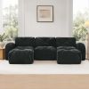 U-shaped Boneless Sofa,Tufted Design,32D High Density Sponge,Bottom Anti-Slip Design,No Assembly Required Bottom,Free Combination,Movable Ottomans For
