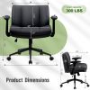 Cross Legged Chair with Flip-Up Armrests Leather, Cross Legged Office Chair on Wheels, Comfy Swivel Chair with Wide Seat for Home Office, Vanity, Ergo