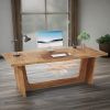 70.87-Inch Executive Computer Desk: Large Home Office Desk withWooden Pedestal, Industrial Wood Study Writing Table
