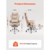 Executive Office Chair with Footrest, 400lb Capacity Office Chair with Lumbar Pillow & Removable Armrests, Heavy Duty Ergonomic Chair, PU Leather Recl
