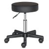 Round Stool Plastic Arch Feet Rotation Bar Stool Black