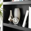 Framed 5-Shelf Bookcase with Adjustable Shelves, True Black Oak