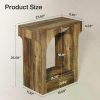 Wood End Table, 2-Tier Side Table with Storage Space