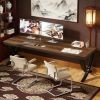 Two Person Desk Industrial Double Computer Desk with Metal Frame