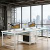 Industrial Two Person Desk, 78" Double Computer Desk with Drawers
