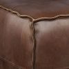 Brody - Square Pouf - Distressed Dark Brown