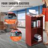 Podium Stand, 47 inch Hostess Stand with 4 Rolling Wheels, Wood Podium with Storage Shelves and Slant Desktop, Lecterns & Podiums for Home, Office, Sc