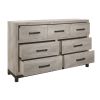 Attractive Gray Finish 1pc Dresser of 7x Drawers Metal Bar Hardware Premium Melamine Board Wooden Bedroom Furniture