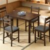 5-piece  wood dining table, farmhouse kitchen dining table and chairs, suitable for dining rooms, living rooms, walnut wood