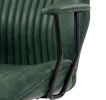 Green Leather Home Office Desk Chair Vintage Computer Chair with Padded Arms 360° Swivel Adjustable Height Tilt Function