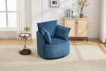 Blue Swivel Accent Chair,Round Swivel Barrel Chair
