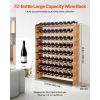 72 Bottle Stackable Modular Wine Rack, 8-Tier, Floor Freestanding Wine Storage Rack, Sturdy Wines Holder Display Shelf, Wobble-Free Shelves, Easy Asse
