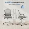 Desk Chair with Ergonomic Lumbar Support, Fixed Armrests & Removable Footrest - 250lbs Capacity, Suitable for Home, Office, Bedroom, Gray