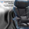 Office Chair with Foot Rest and Waist Lumber Support, Ergonomic Gaming Chair with Adjustable Height Headrest, High-Back Leather Reclining Chair for Ho