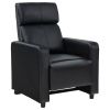 Black Upholstered Push-Back Recliner