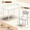 5-piece dining table set, modern table and chairs, kitchen set, living room set, cream white