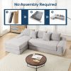 Memory foam L-shaped compression sofa for living room - No Assembly Convertible Sofa Bed, Corduroy Fabric Compression Sofa, Modular Couch for Bedrooms