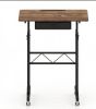 Height Adjustable Laptop Desk with Fabric Drawer Tablet Holder And Lockable Wheels for Home Office Use