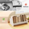 Desktop Bookshelf,Wooden Tilting Bookcase Small Desktop Bookshelf Organizer for Magazines