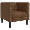 Chesterfield Sofa Chair Brown Faux suede leather (100% polyester)
