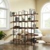 [VIDEO] 5 Tier Bookcase Home Office Open Bookshelf, Vintage Industrial Style Shelf with Metal Frame, MDF Board (Old Sku:WF286176AAT/N725P247766T)