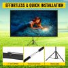 Tripod Projector Screen with Stand 90 inch 16:9 4K HD Projection Screen Stand Wrinkle-Free Height Adjustable Portable Screen for Projector Indoor & Ou
