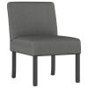 Slipper Chair Dark Grey Fabric (100% polyester), solid wood, plywood