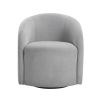 Light Gray Boucle Swivel Barrel Chair 1pc Solid Wood Durable Contemporary Living Room Furniture Luxurious Accent Seating