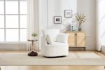 White Swivel Accent Chair,Round Swivel Barrel Chair