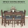 5-piece  wood dining table, farmhouse kitchen dining table and chairs, suitable for dining rooms, living rooms, walnut wood