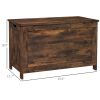 29.9" Wooden Storage Trunk Rustic Brown with 2 Safety Hinges Side Handles Storage Chest for Playroom