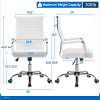 Modern Adult Faux Leather Office Desk Chair with Mid-back for Home Office, White