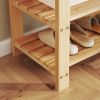 3-Tier Bamboo Shoe Rack Bench, 11.3 x 27.6 x 17.8 Inches Compact Storage Organizer with 286lb Capacity for Entryway, Bedroom and Living Room, Wood