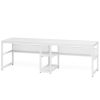 Two Person Desk, Double Computer Desk with Bookshelf