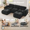 U-shaped Boneless Sofa,Tufted Design,32D High Density Sponge,Bottom Anti-Slip Design,No Assembly Required Bottom,Free Combination,Movable Ottomans For