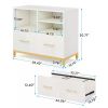 File Cabinet Printer Stand with Drawer & Open Storage Spaces