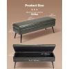 Leather Storage Ottoman Bench, PU Leather Bench with Storage and Metal Legs, Modern Shoe Benches Seat for Entryway