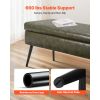 Leather Storage Ottoman Bench, PU Leather Bench with Storage and Metal Legs, Modern Shoe Benches Seat for Entryway